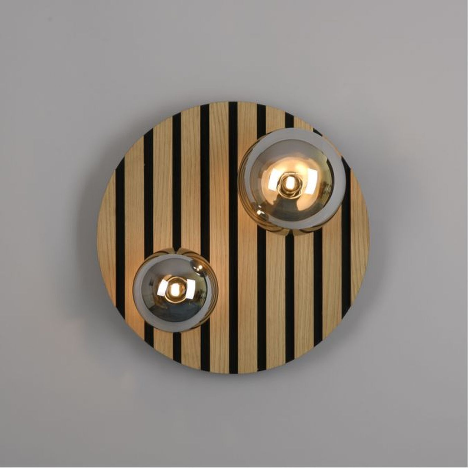Wohnliche Deckenlampe Glaskugeln Holz G9 Ø38,5 cm Natur