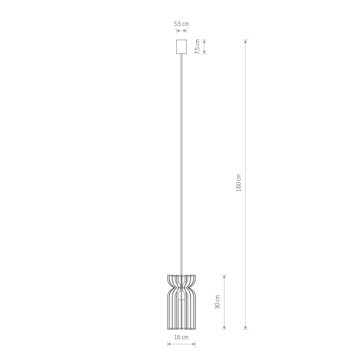 Hängelampe Holz Schirm E27 Ø 16 cm Weiß Natur LOZORNO