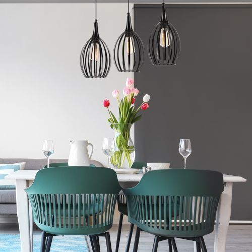 Pendelleuchte Schwarz Metall Esszimmer Lampe