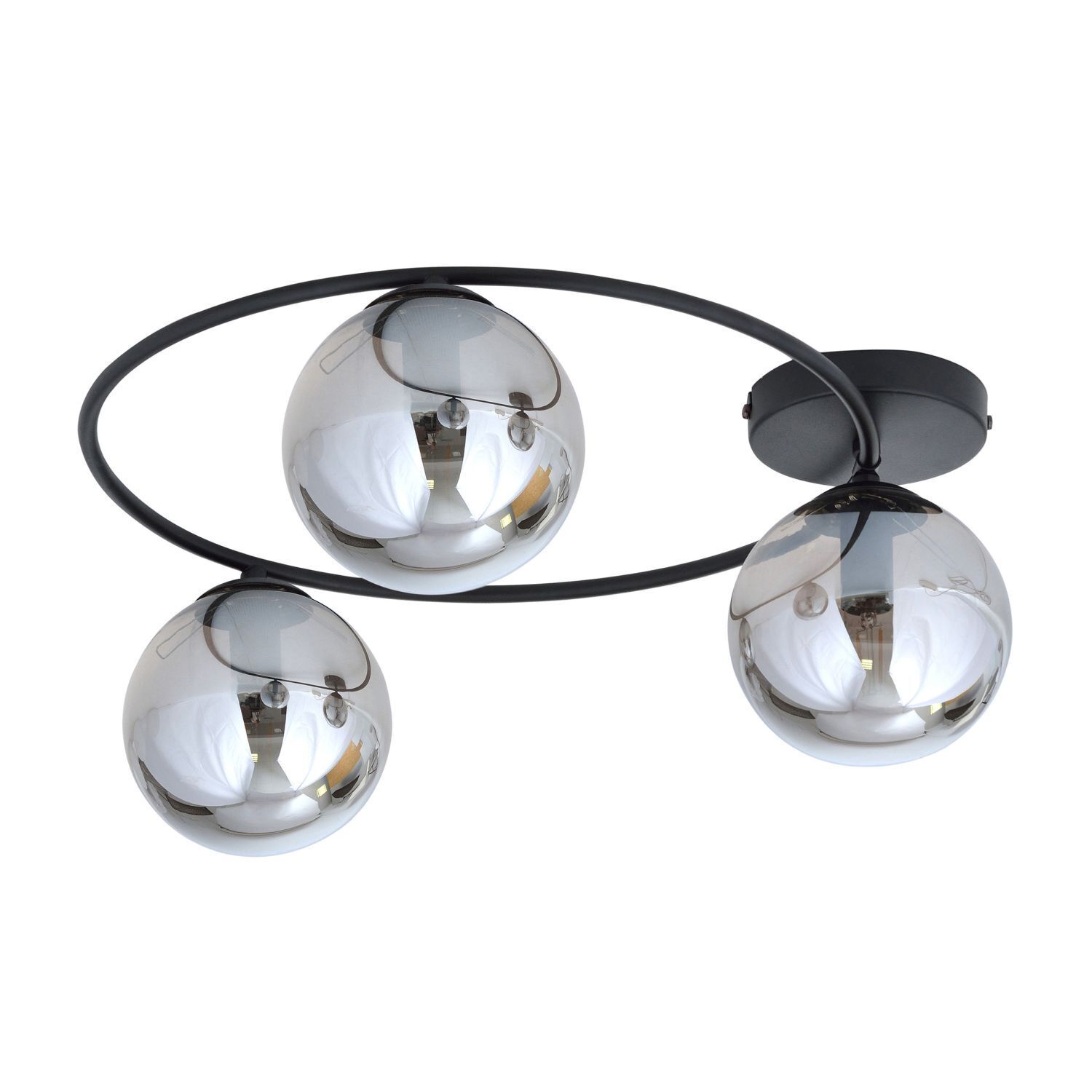 Deckenlampe Rauchglas Metall 3-flammig rund Ø 47 cm