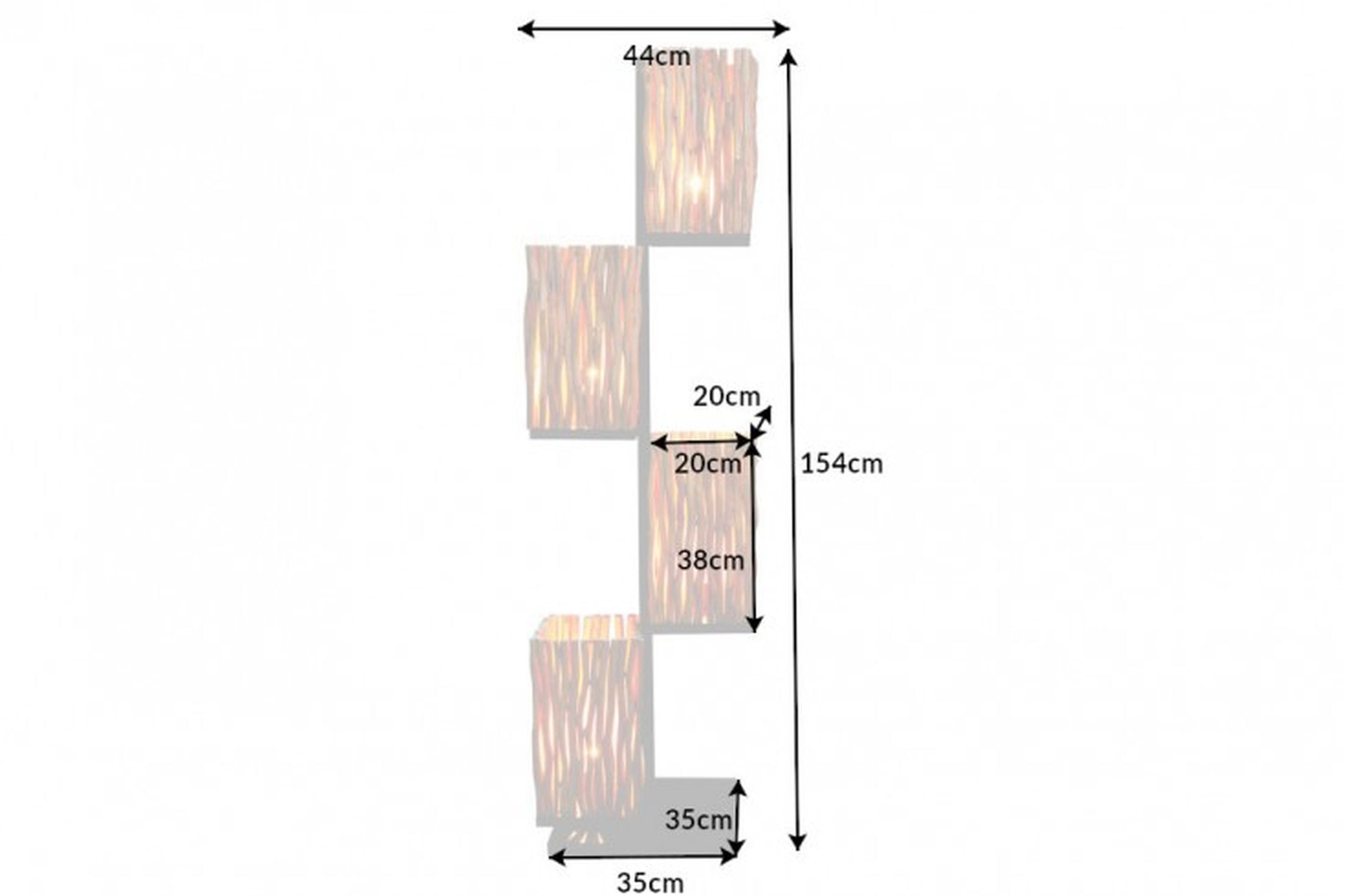 Stehlampe Holz Äste 154 cm E27 4-flammig dekorativ