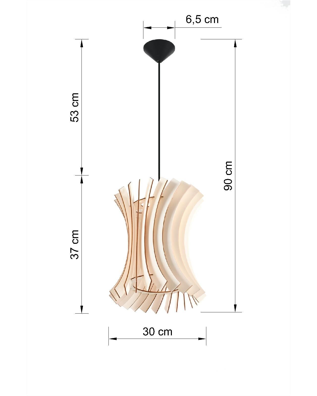 Wohnliche Pendelleuchte Holz Schirm Ø30cm PORSHA