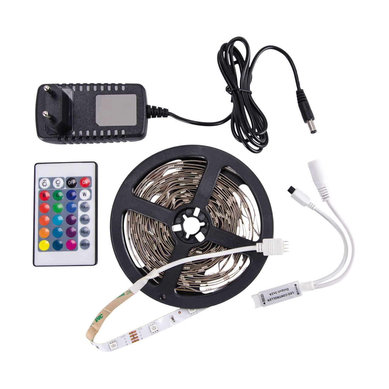 LED Strip RGB Farbwechsel 5m Netzstecker Fernbedienung