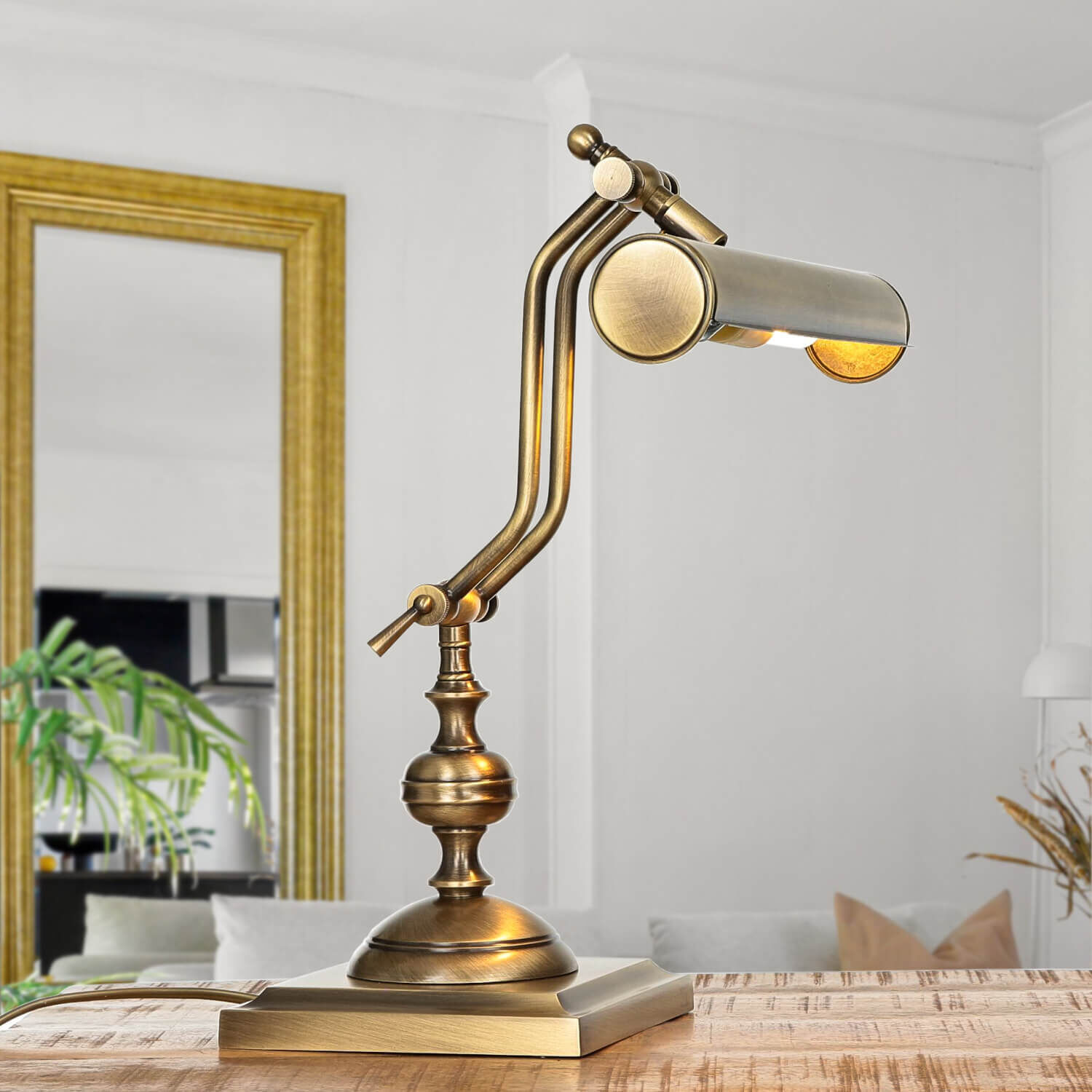 Tischlampe Bronze aus Echt-Messing Premium