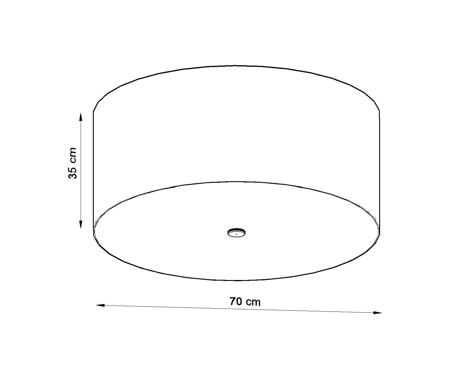 Deckenleuchte Stoff Glas Ø 70 cm H: 35 cm Schwarz