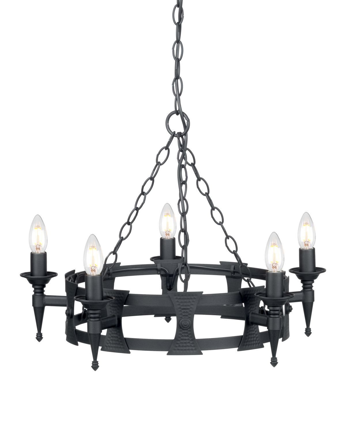 Kronleuchter CAMELOT 7 Schwarz kürzbar Ø52cm Lampe