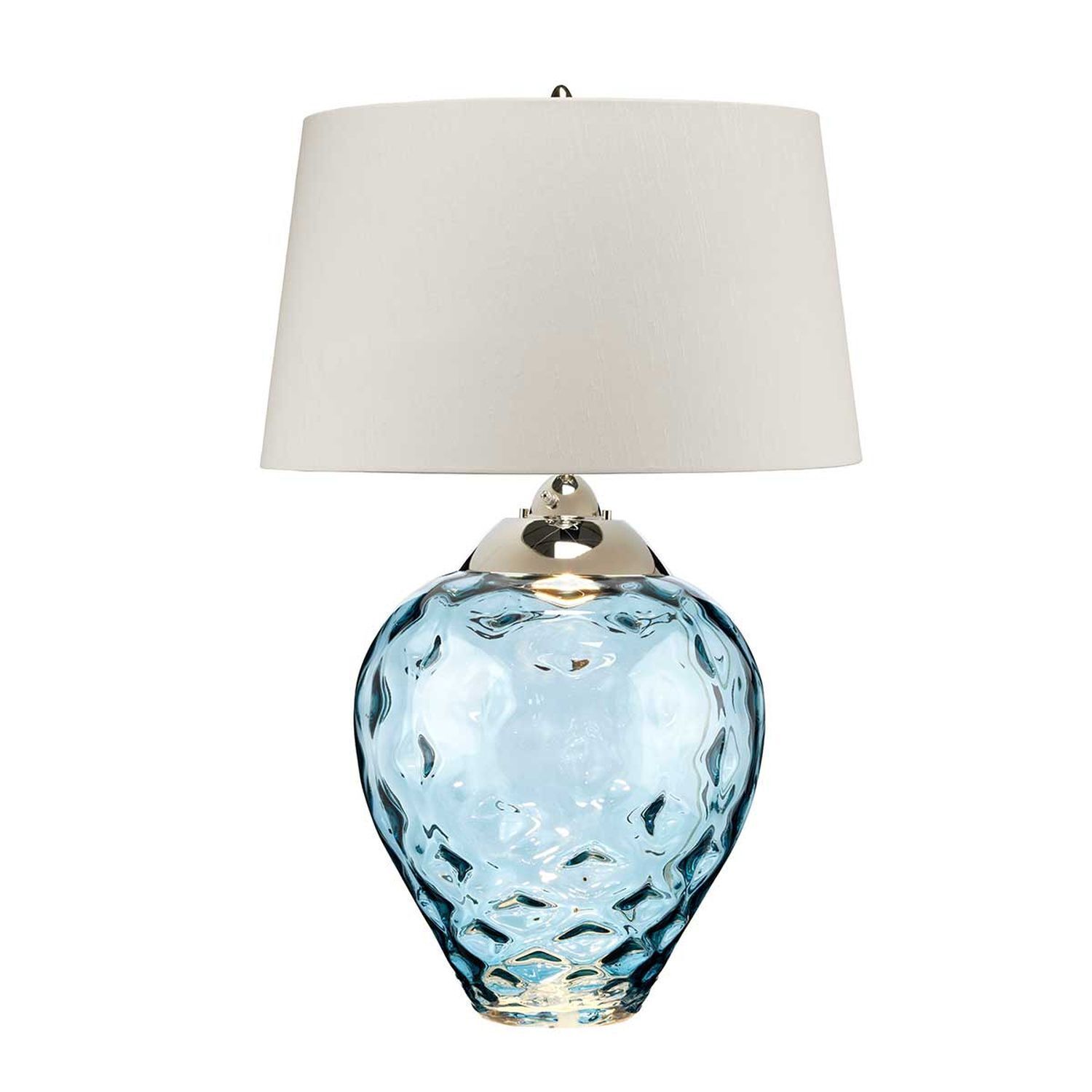 Tischleuchte Blau Taupe 71,5 cm E27 beleuchteter Fuß LED GU10