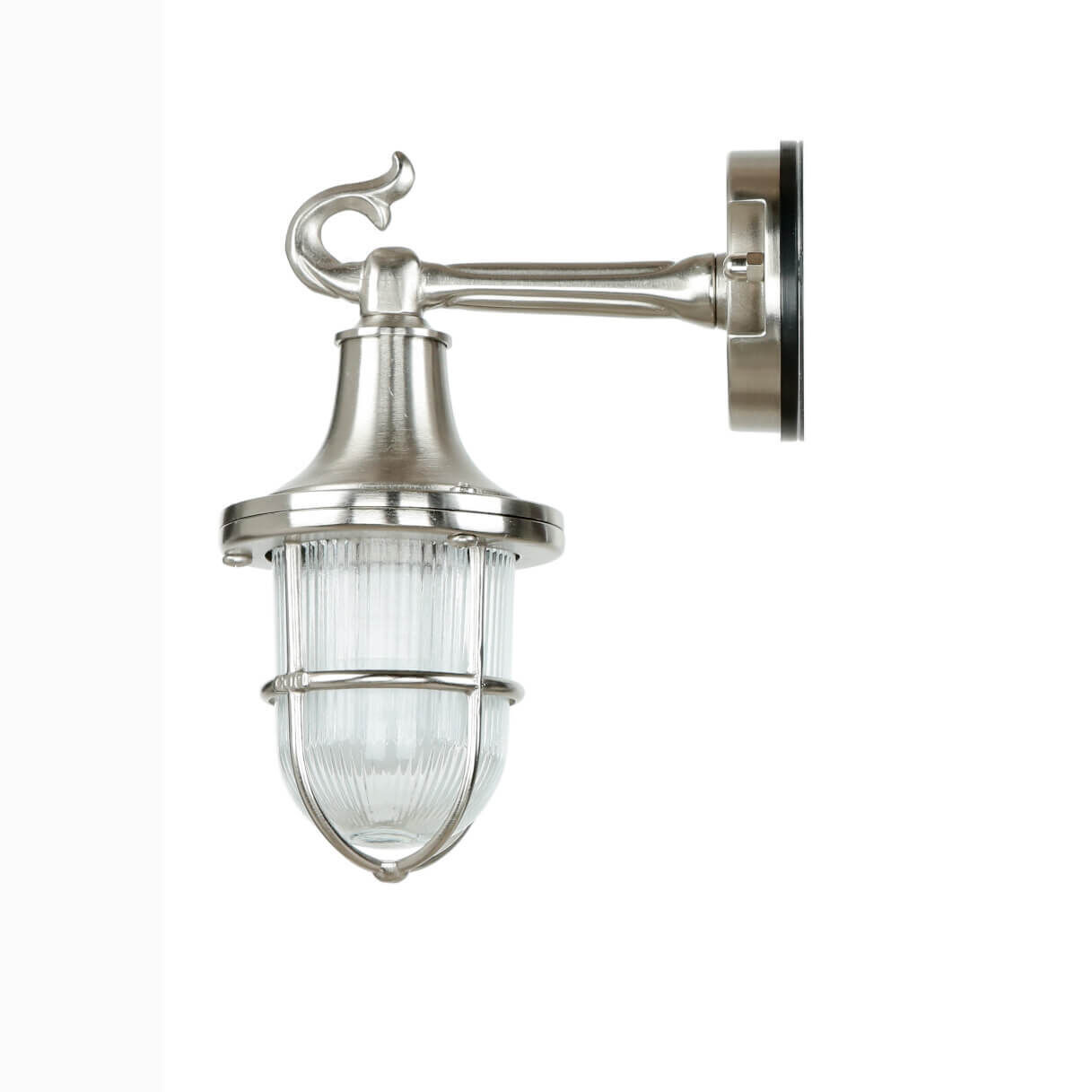 Wandlampe Außen Nickel Maritim IP64 Echt-Messing