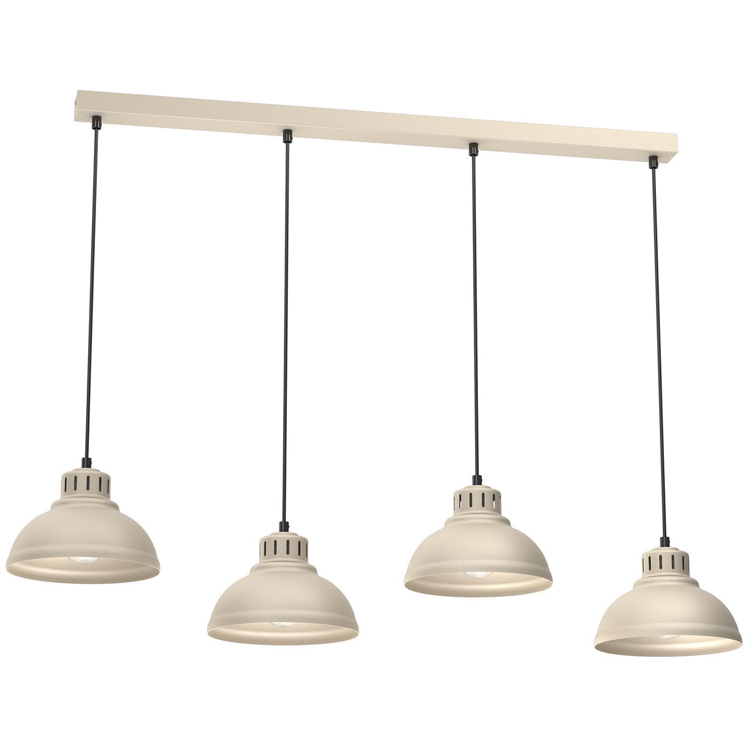 Loft Pendelleuchte Beige Metall 4-flmg E27 akzentuiert