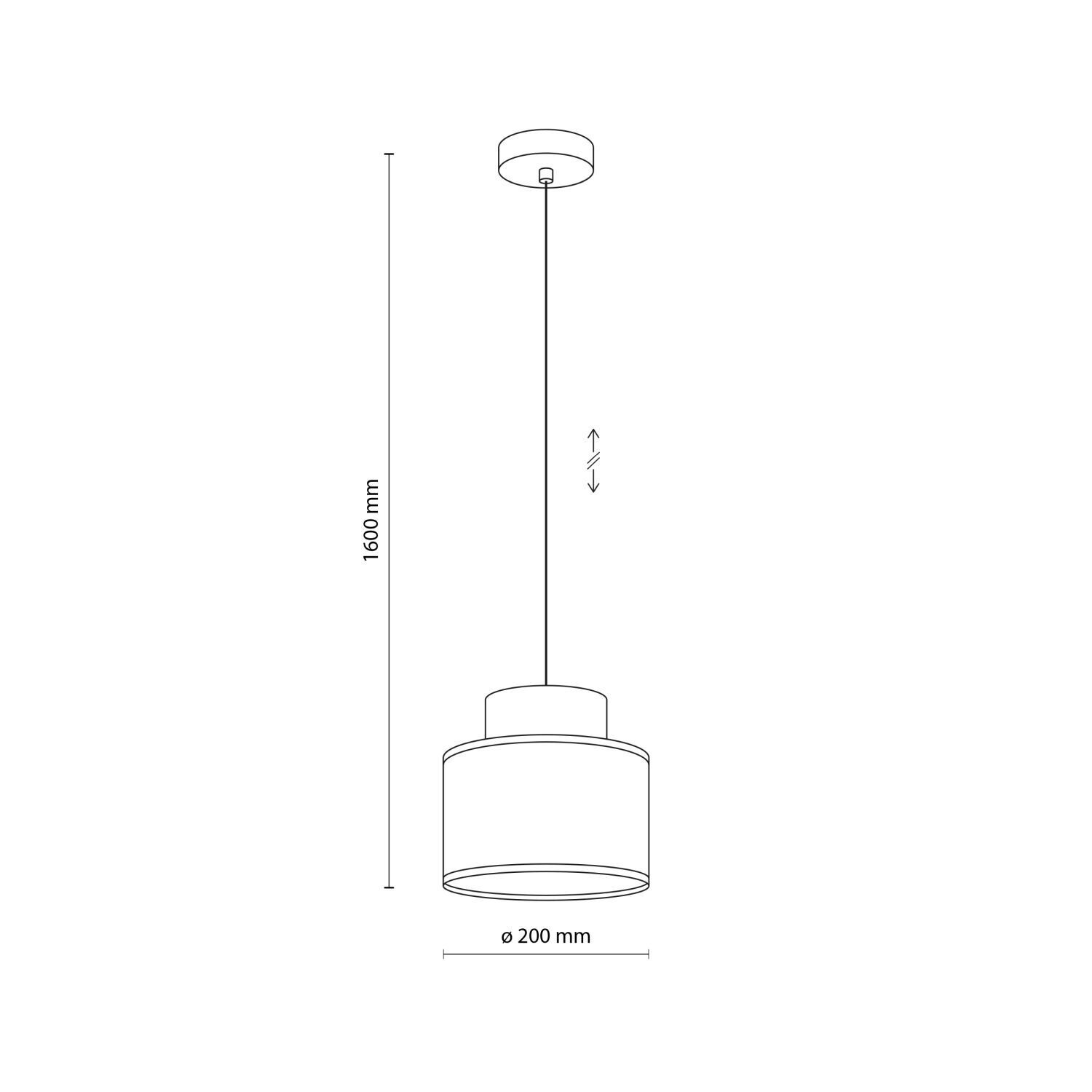 Pendelleuchte klein Ø 20 cm verstellbar Jute Stoff E27