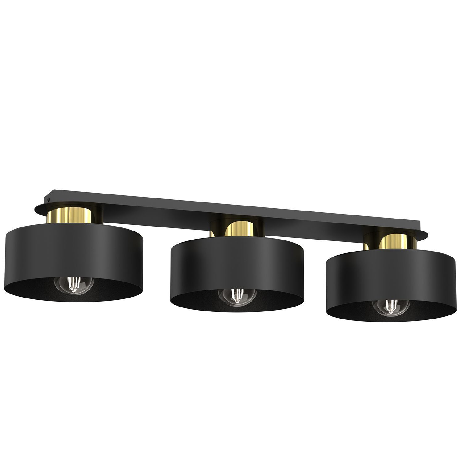 Stilvolle Deckenlampe in Schwarz Gold 68 cm lang Loft