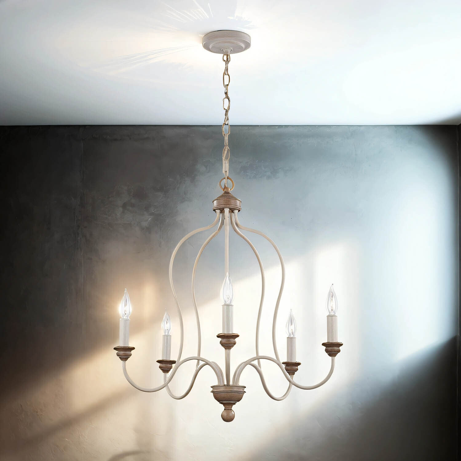 Kronleuchter CANDELA 8 Shabby 5xE14 kürzbar Lampe