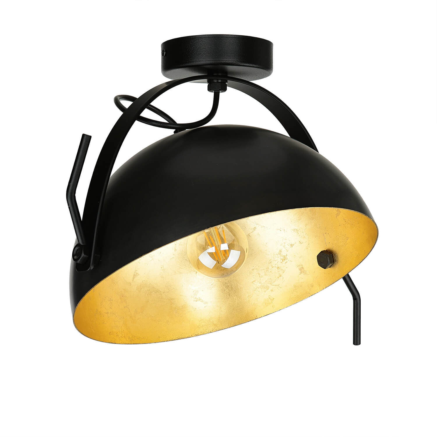 Design Deckenlampe Grau Metall Gold Ø30cm LARINO