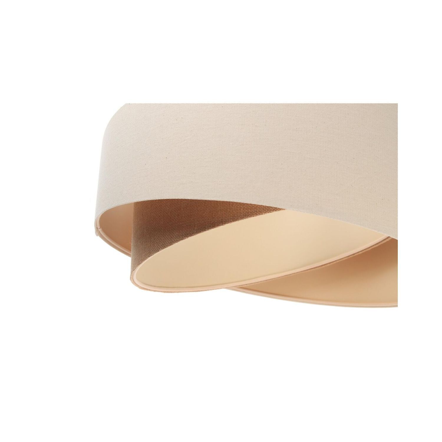 Hängelampe Leinen E27 rund Ø 50 cm Creme Beige wohnlich