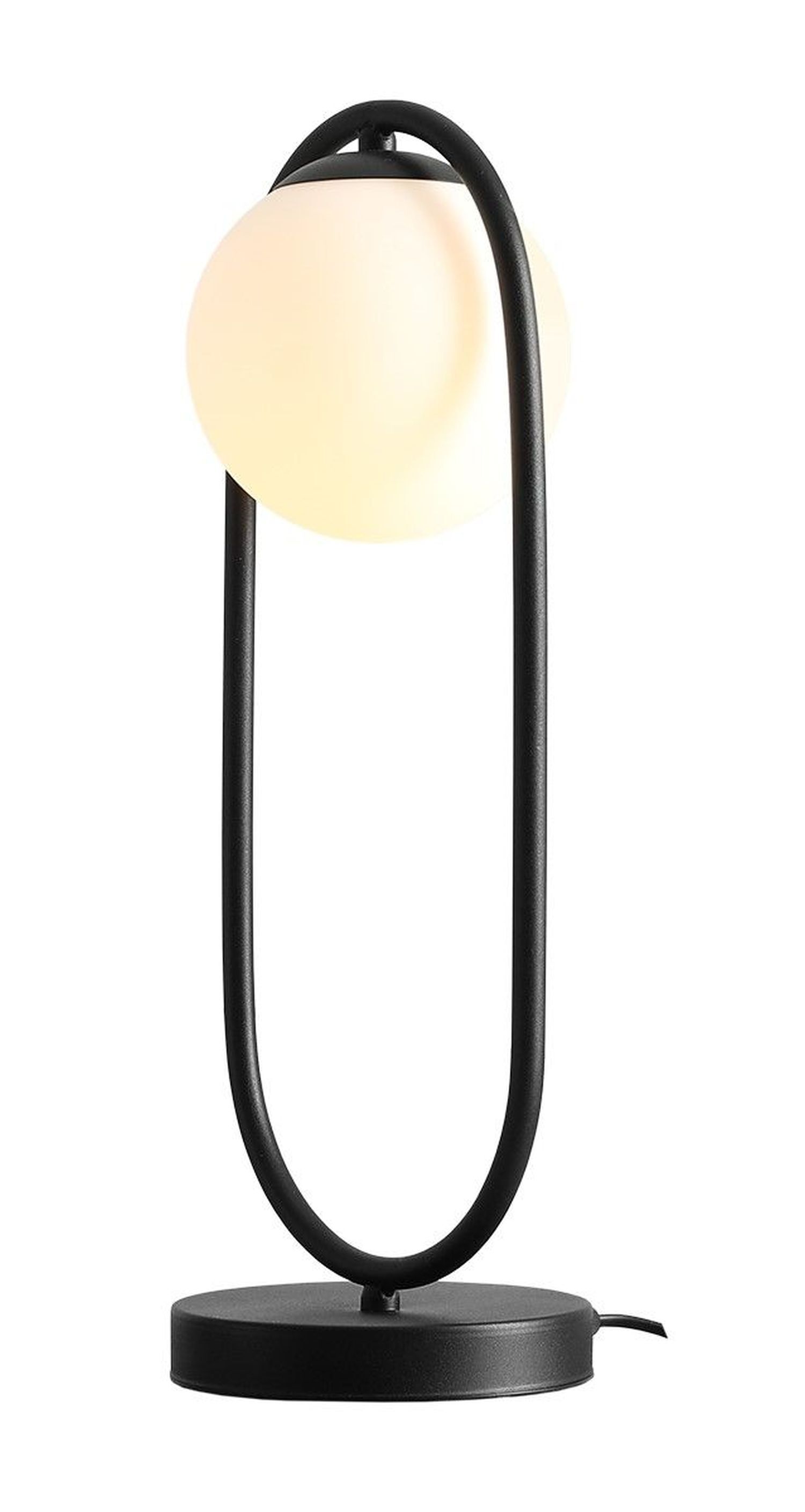 Tischleuchte blendarm Metall Glas E14 47 cm in Schwarz
