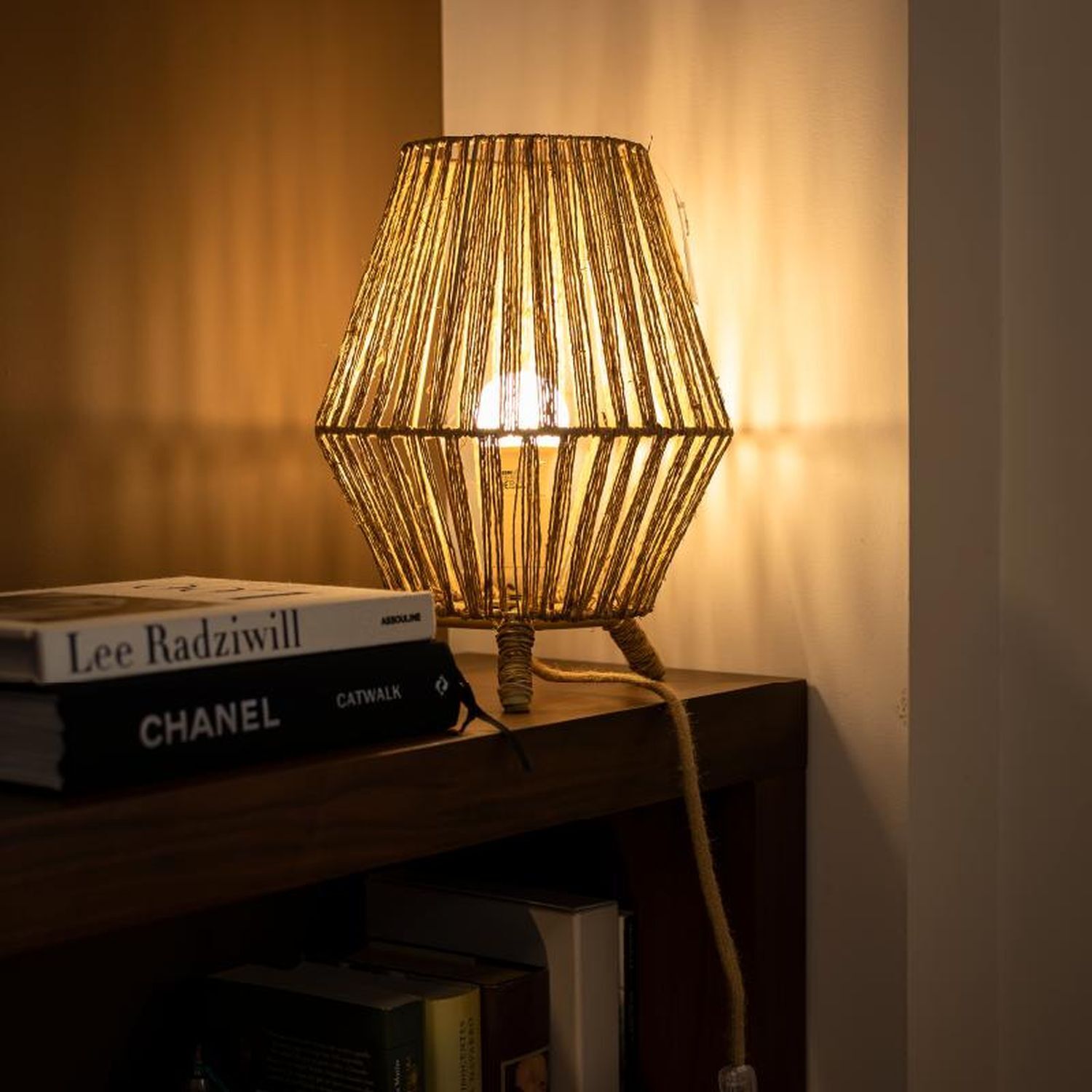 Beistelllampe Dreibein Rattan H: 32,5 cm E27 YILAN