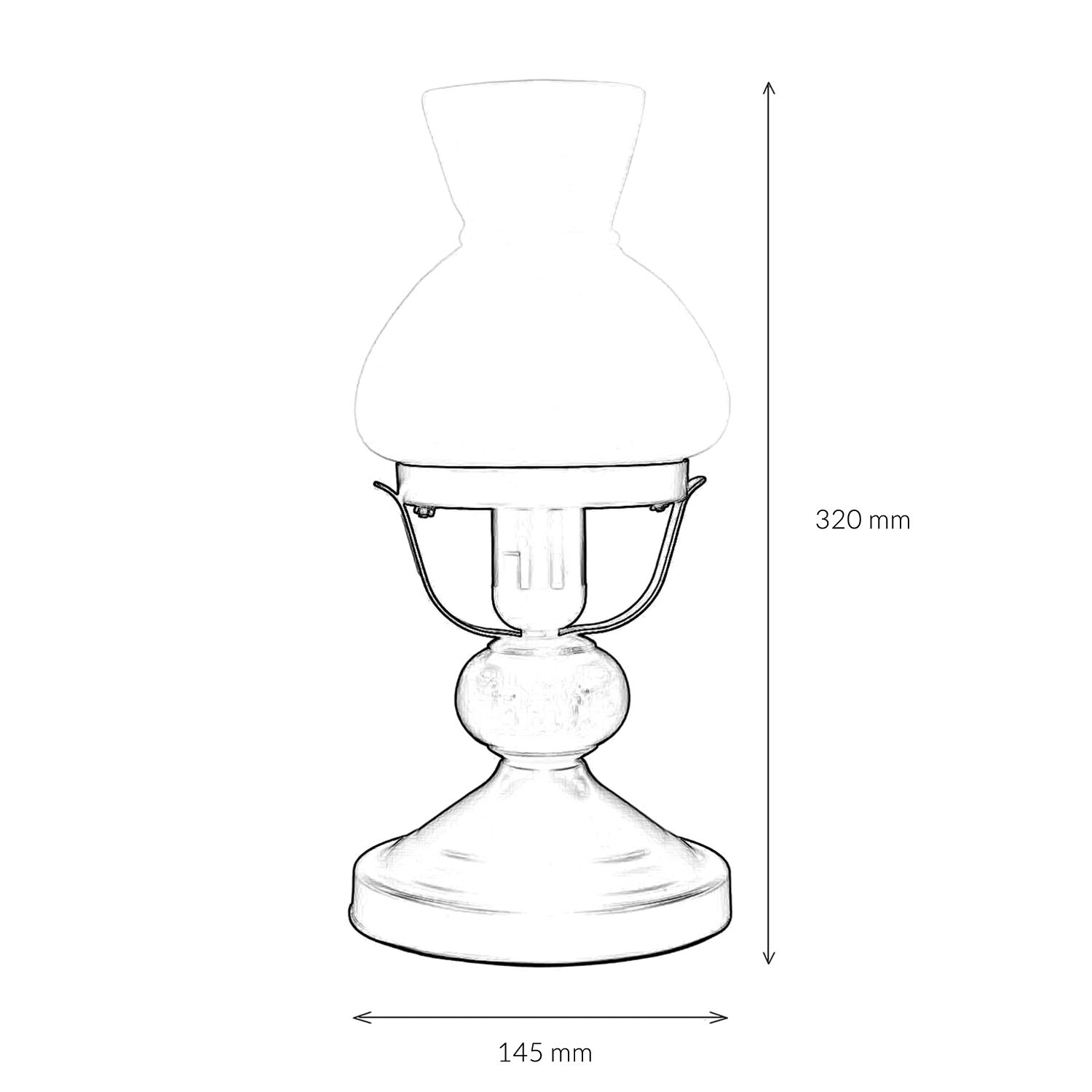 Tischlampe Echt-Holz Glas Landhausstil rustikal