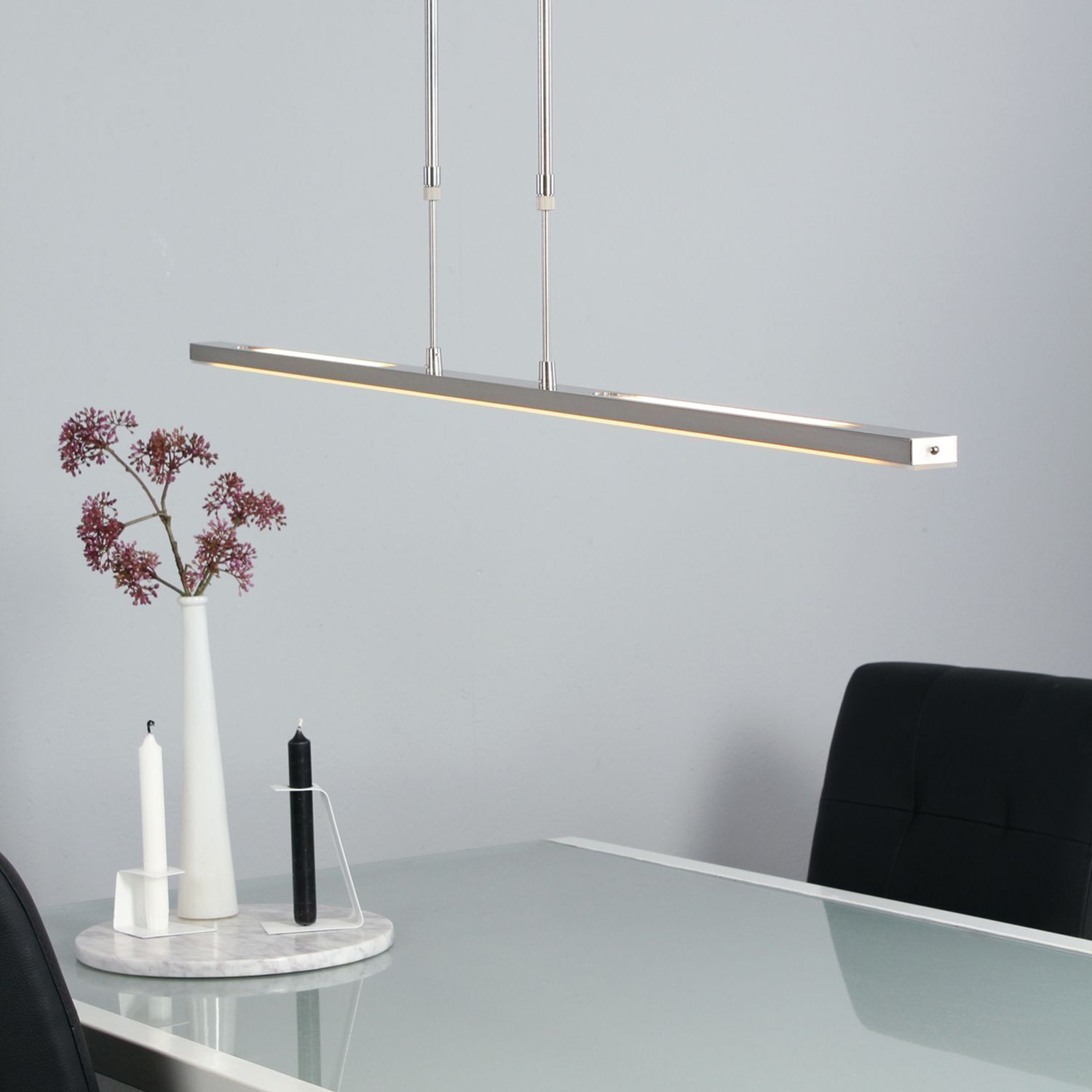 Lange LED Deckenlampe dimmbar in Stahl 122 cm 4000 K