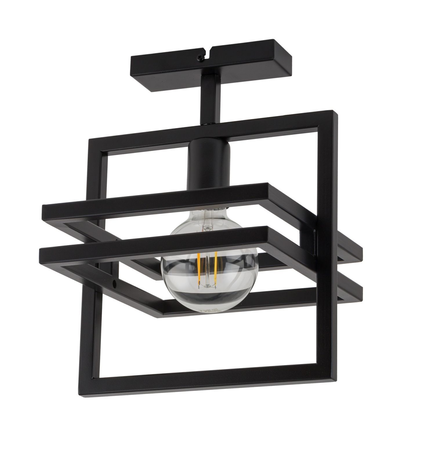Schwarze Deckenleuchte Metall B:26 cm E27 auffällig