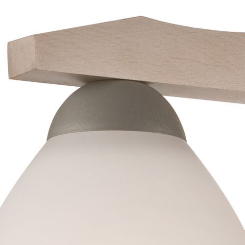 Deckenleuchte in Buche Weiß Holz Wohnzimmer