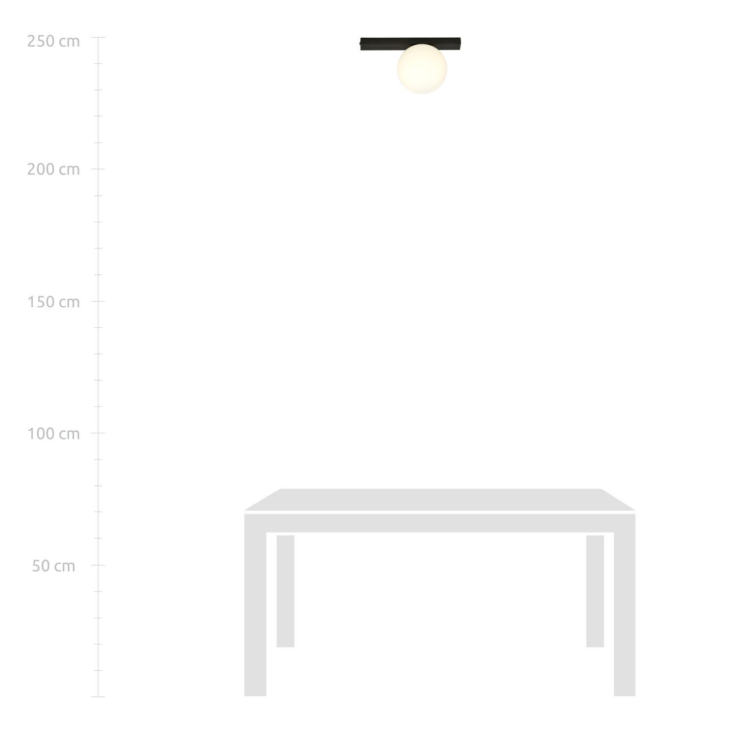 Deckenlampe Schwarz Weiß 30 cm Glas Metall E14 Kugelschirm