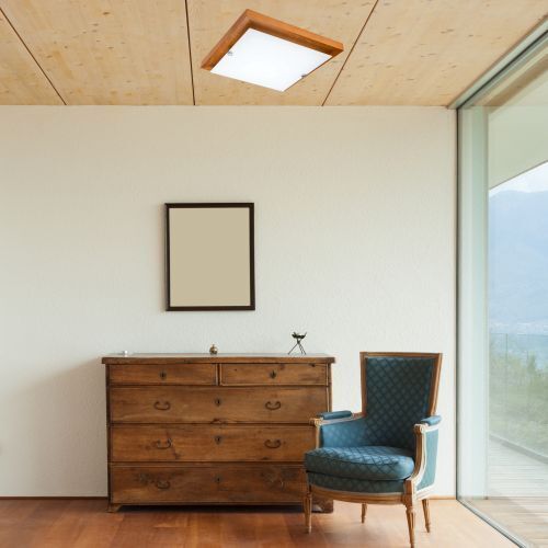 LED Deckenleuchte ERIN Holz vielseitig quadratisch