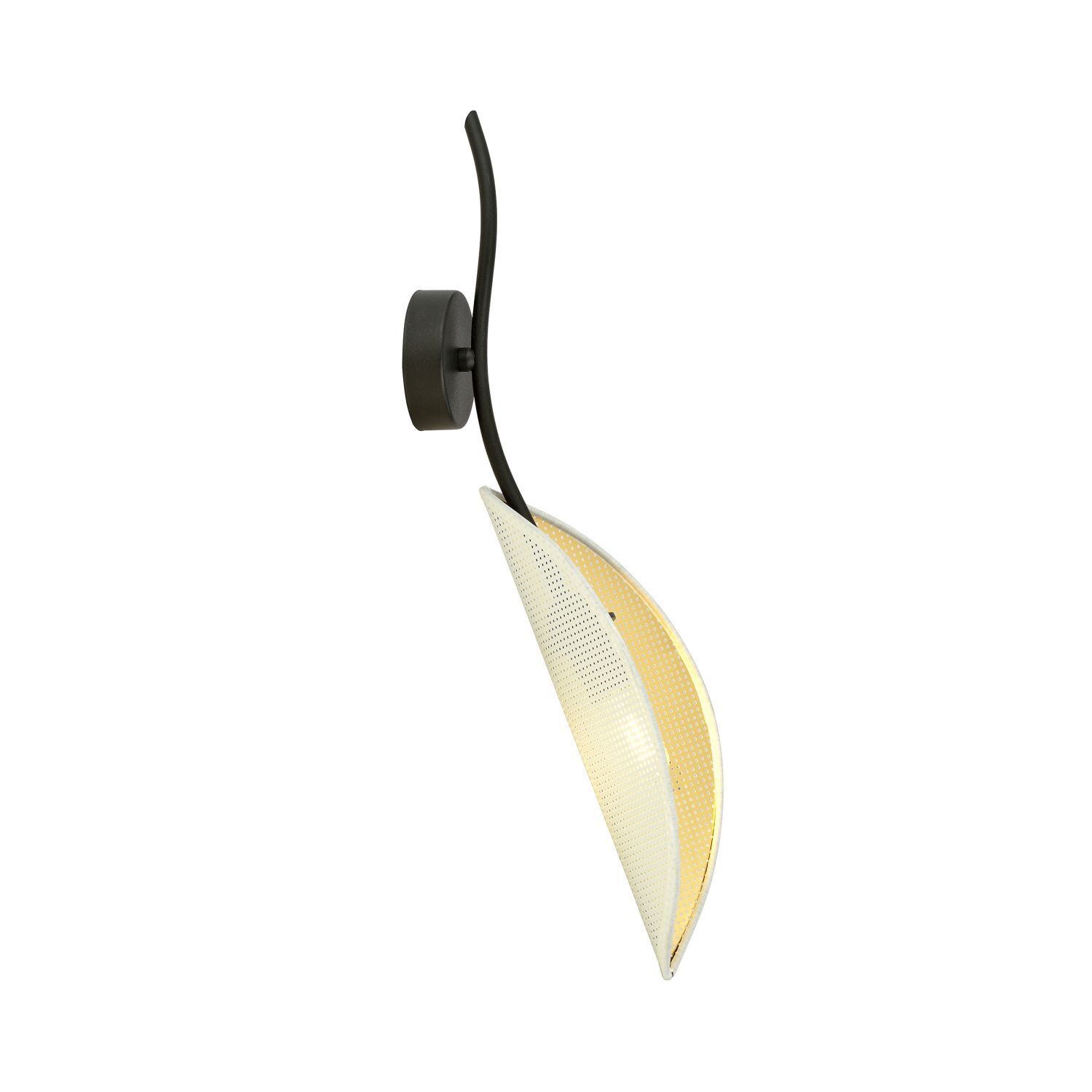 Wandlampe Schwarz Weiß Gold drehbar H: 51 cm Metall Stoff E14