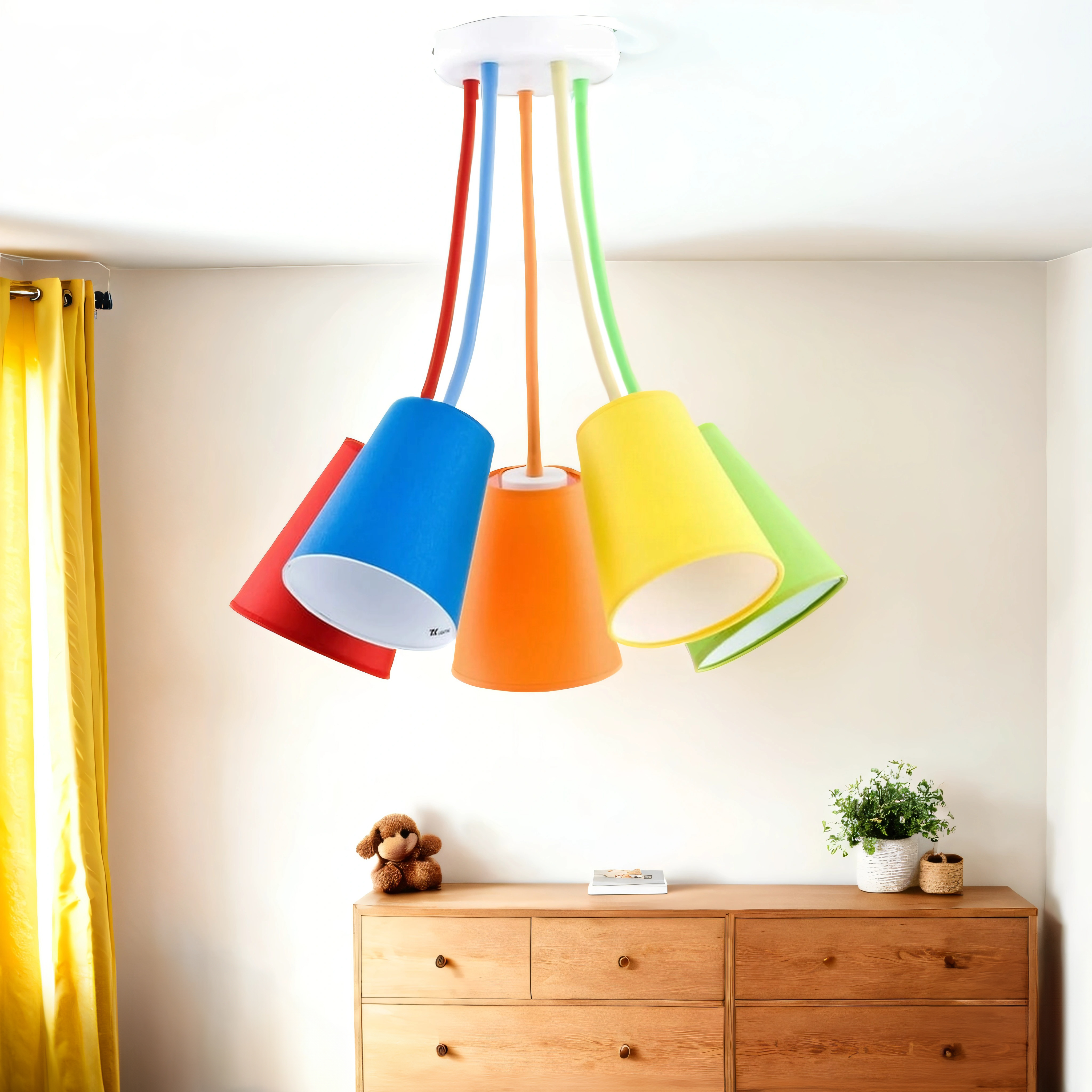 Bunte Deckenlampe Kinderzimmer flexible Arme 5flmg