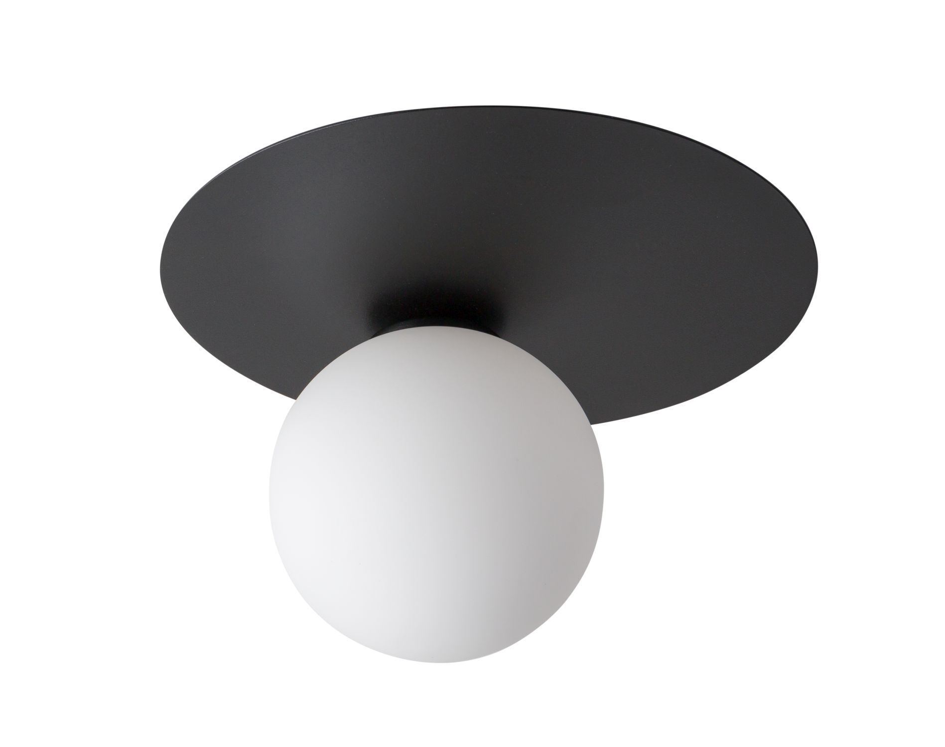 Glas Deckenlampe Metall Schwarz Kugel Ø14 cm gemütlich