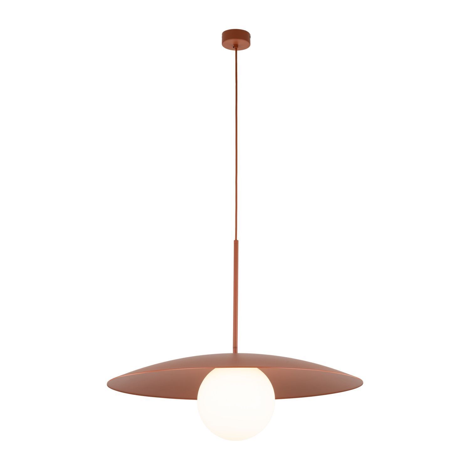 Blendarme Hängelampe Ziegelrot Metall Glas E27 Ø65 cm