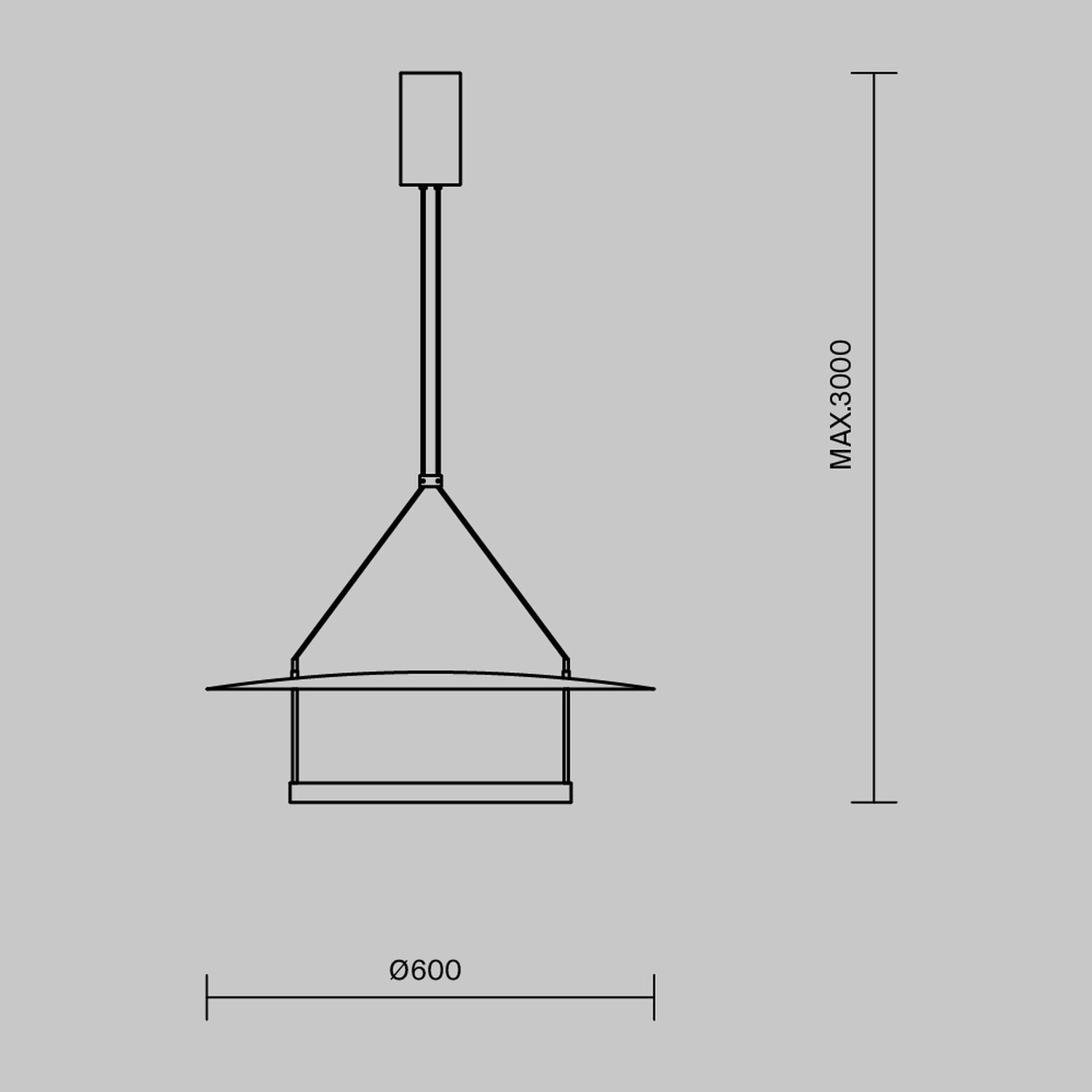 LED Pendelleuchte Aluminium Metall Ø 60 cm Schwarz Weiß