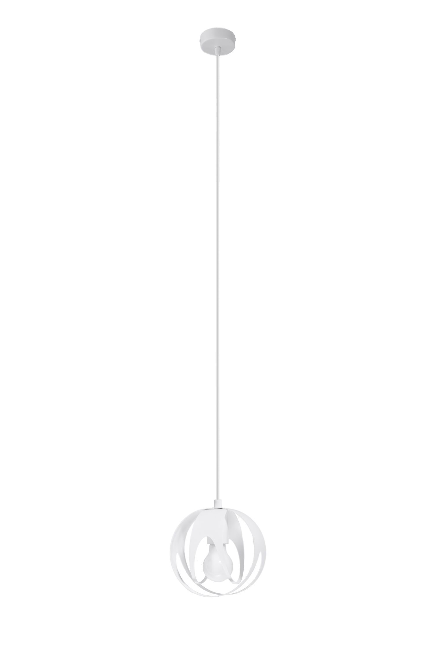 Hängelampe Weiß Metall Ø 16 cm rund Kugel E27