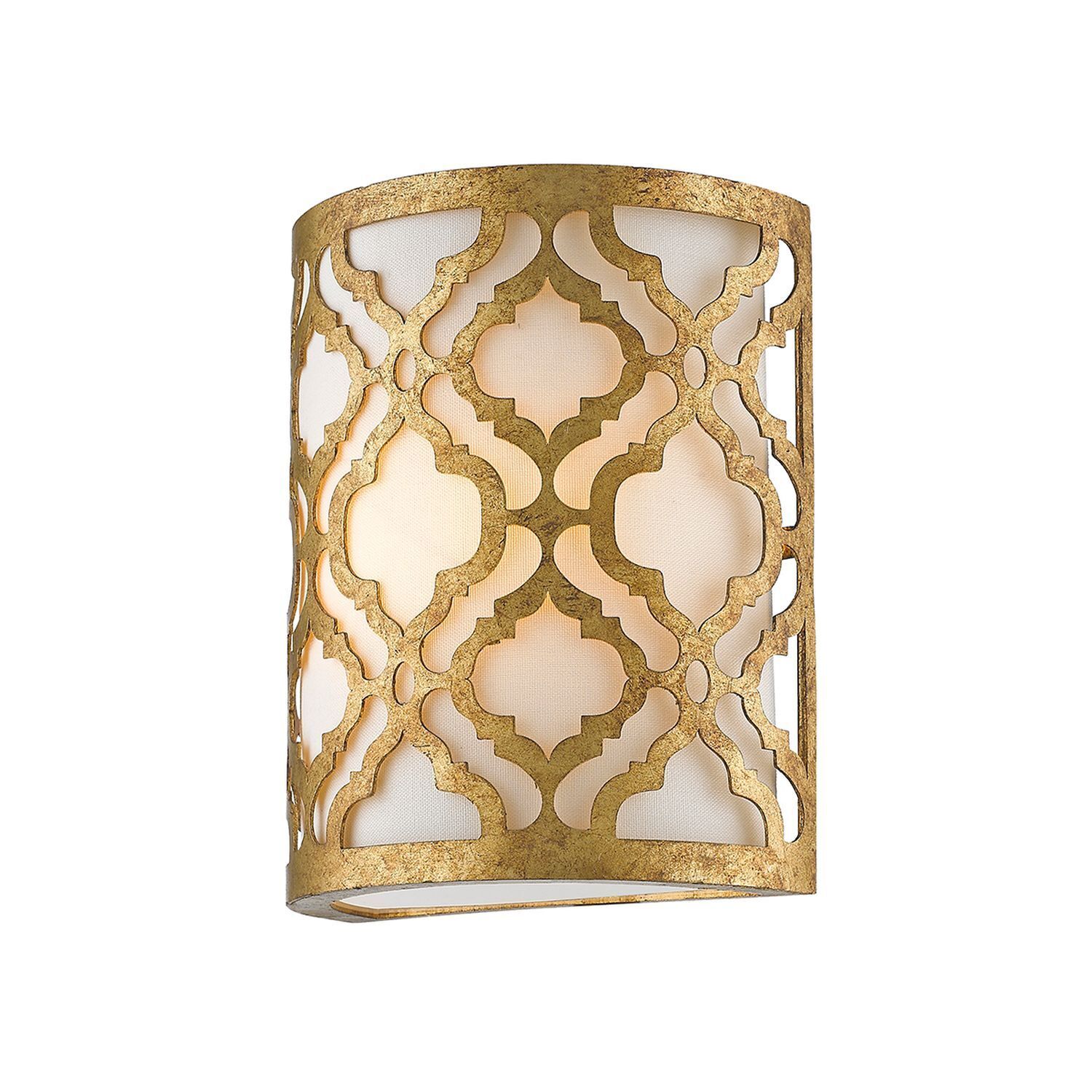 Arabesque Wandleuchte Flur Blattgold Leinen Antik