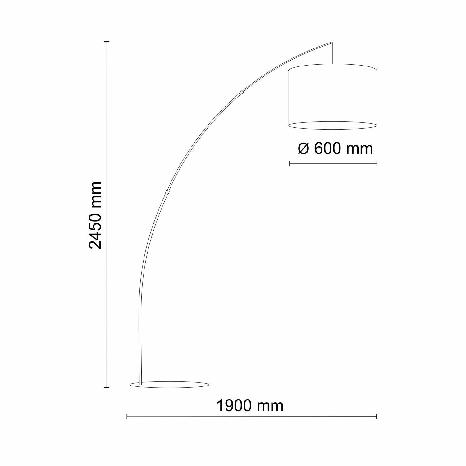 Stehleuchte gebogen Schwarz Grau 245 cm hoch XXL