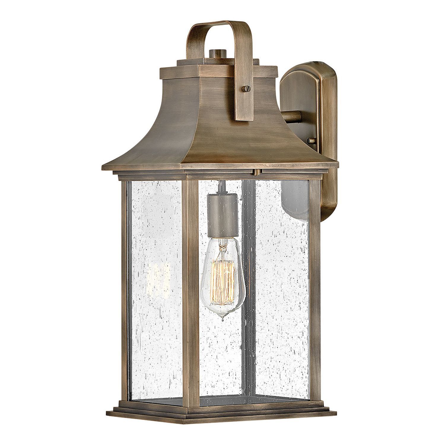 Außenleuchte Wand H: 48,3 cm IP44 E27 in Bronze Alu Regenglas