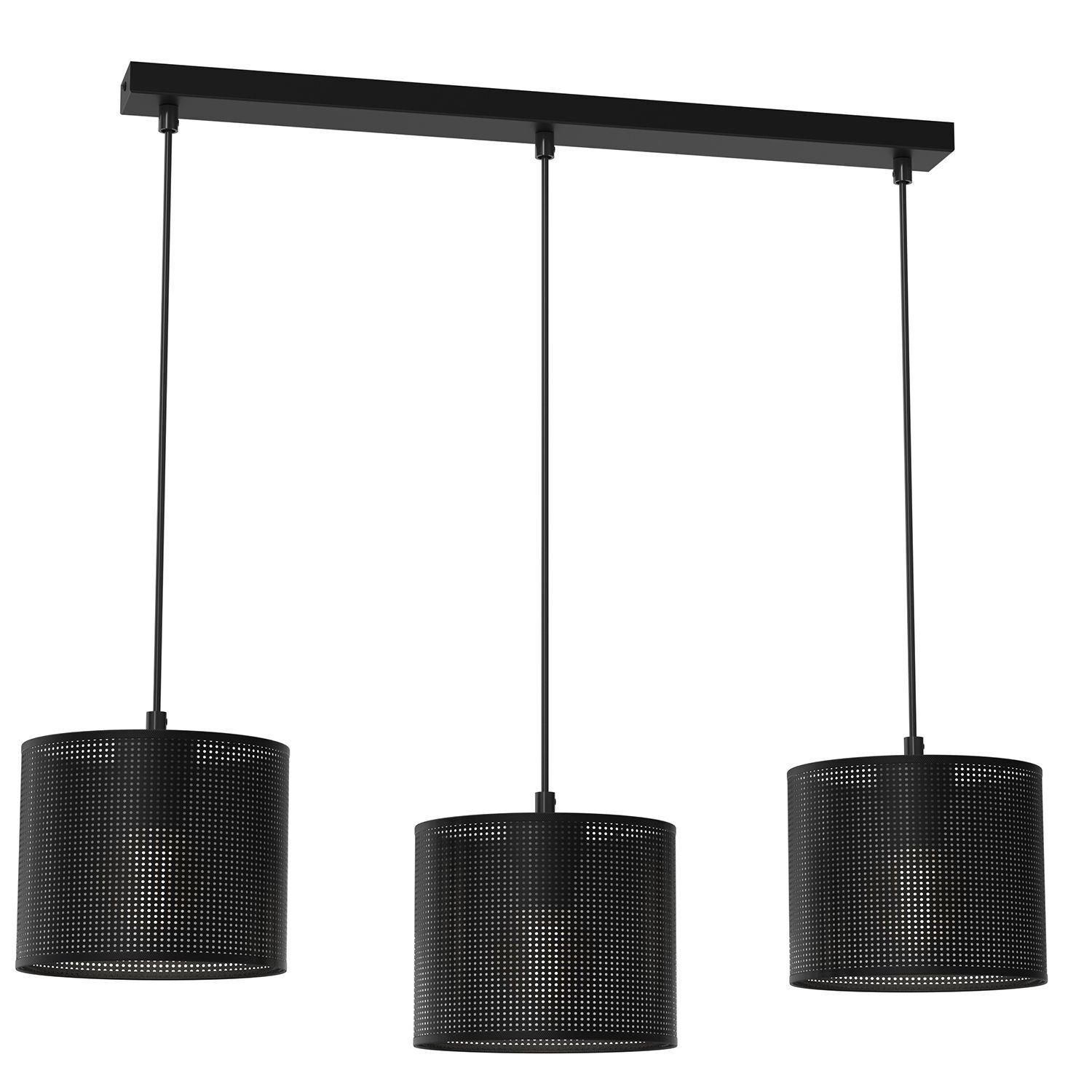 Pendelleuchte Metall Schwarz 75 cm E27 Loft 3-flammig