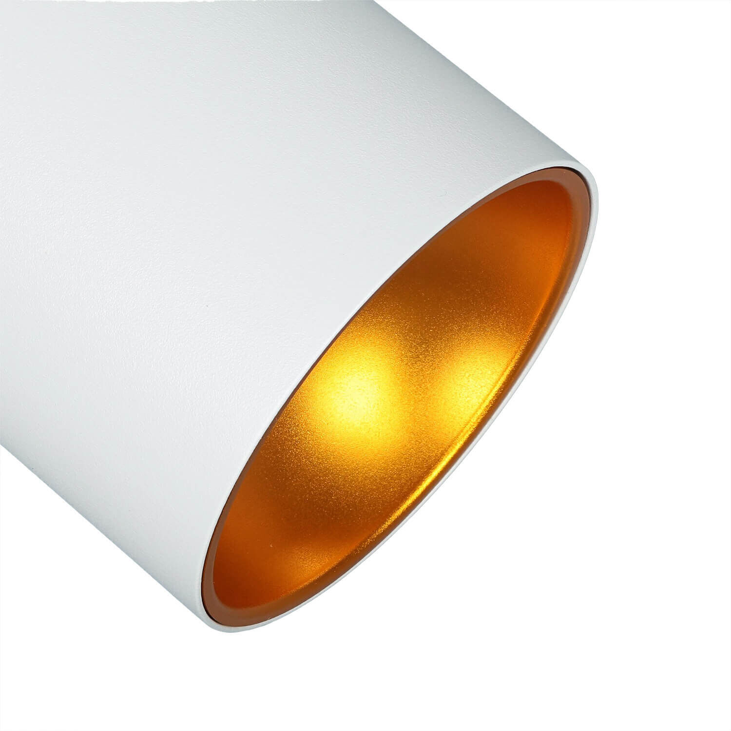 Deckenspot rund Ø 9,5 cm klein Metall GU10 Weiß Kupfer-Gold