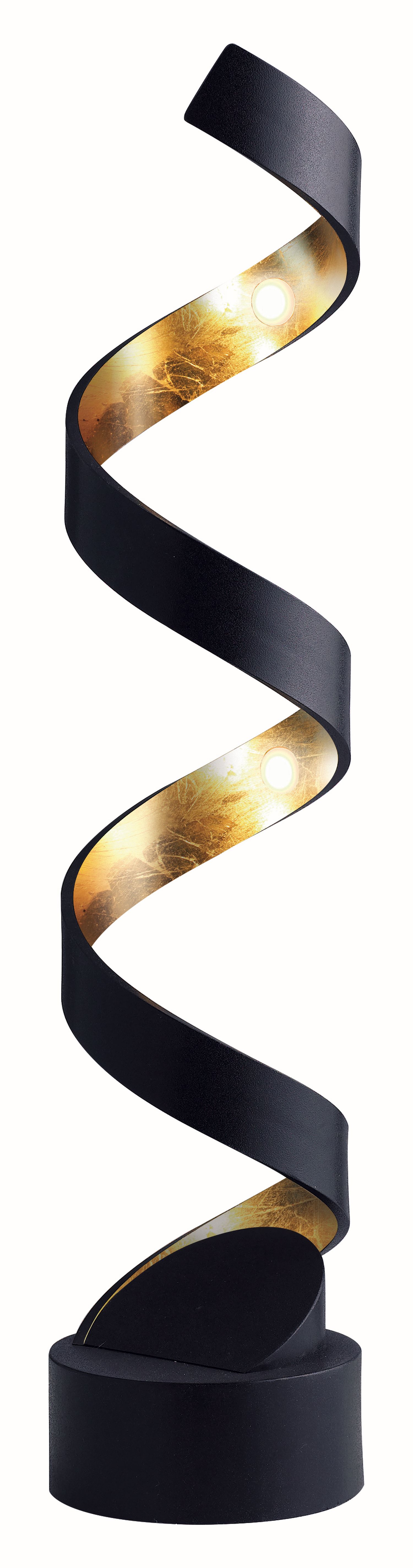 LED Tischlampe Spirale Schwarz Gold 66 cm 12 W 3000 K