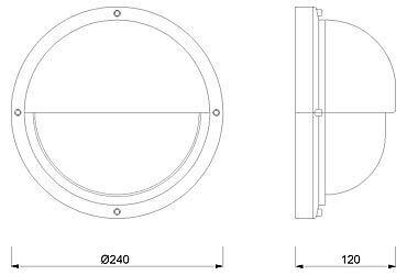 LED Wandlampe Außen Chrom Messing IP54 robust