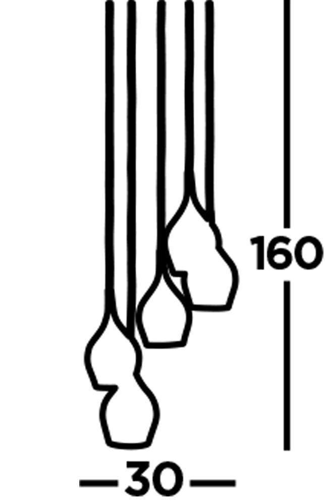 Hängelampe Glas Ø 30 cm H: max. 1,6 m 5-flammig E14 Bunt