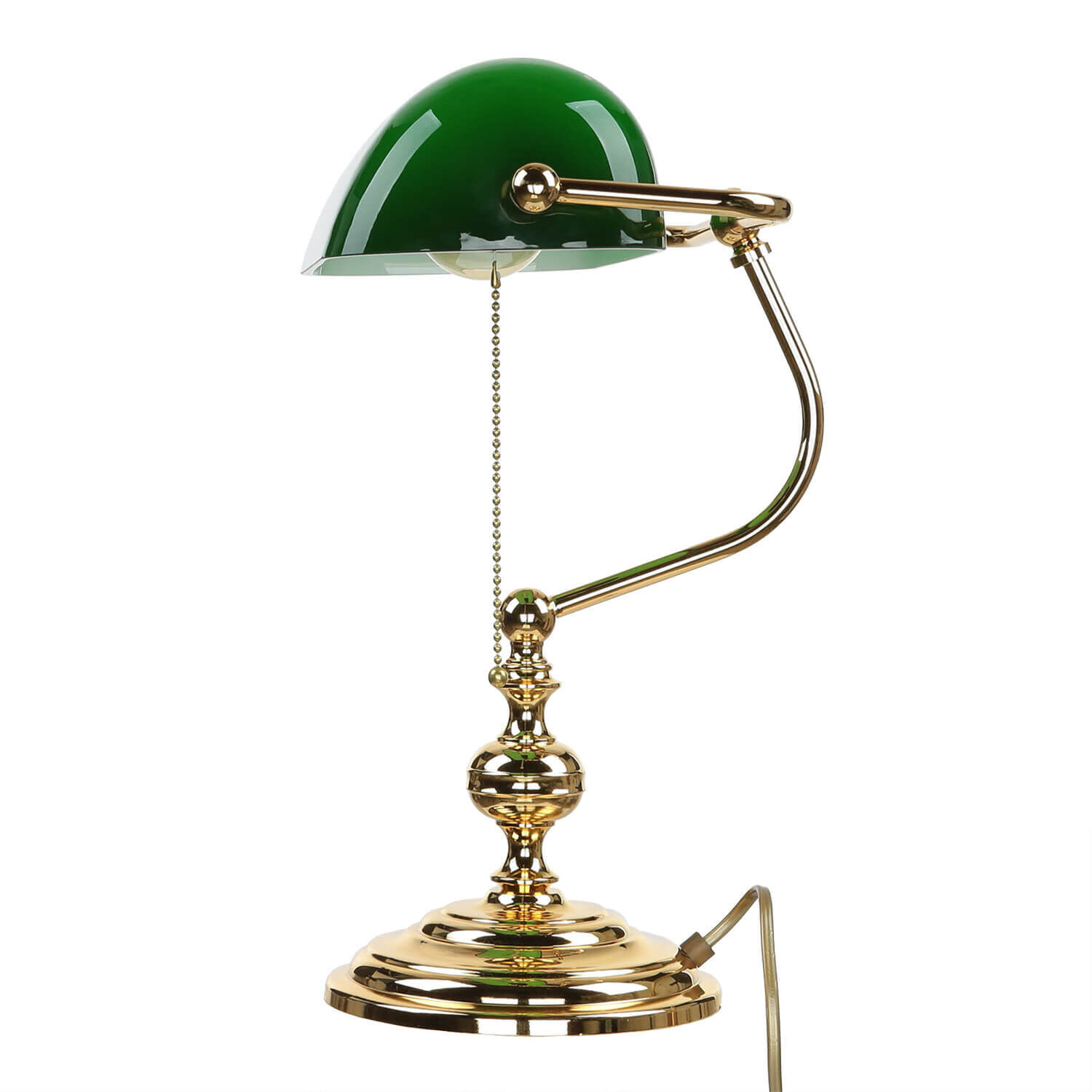 Banker Tischlampe Gold 24K aus Echt-Messing