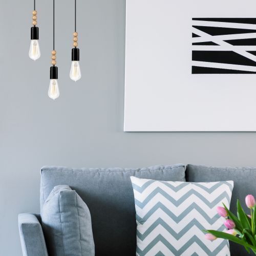 Hängelampe CHANIA Schwarz lang Esstisch Lampe