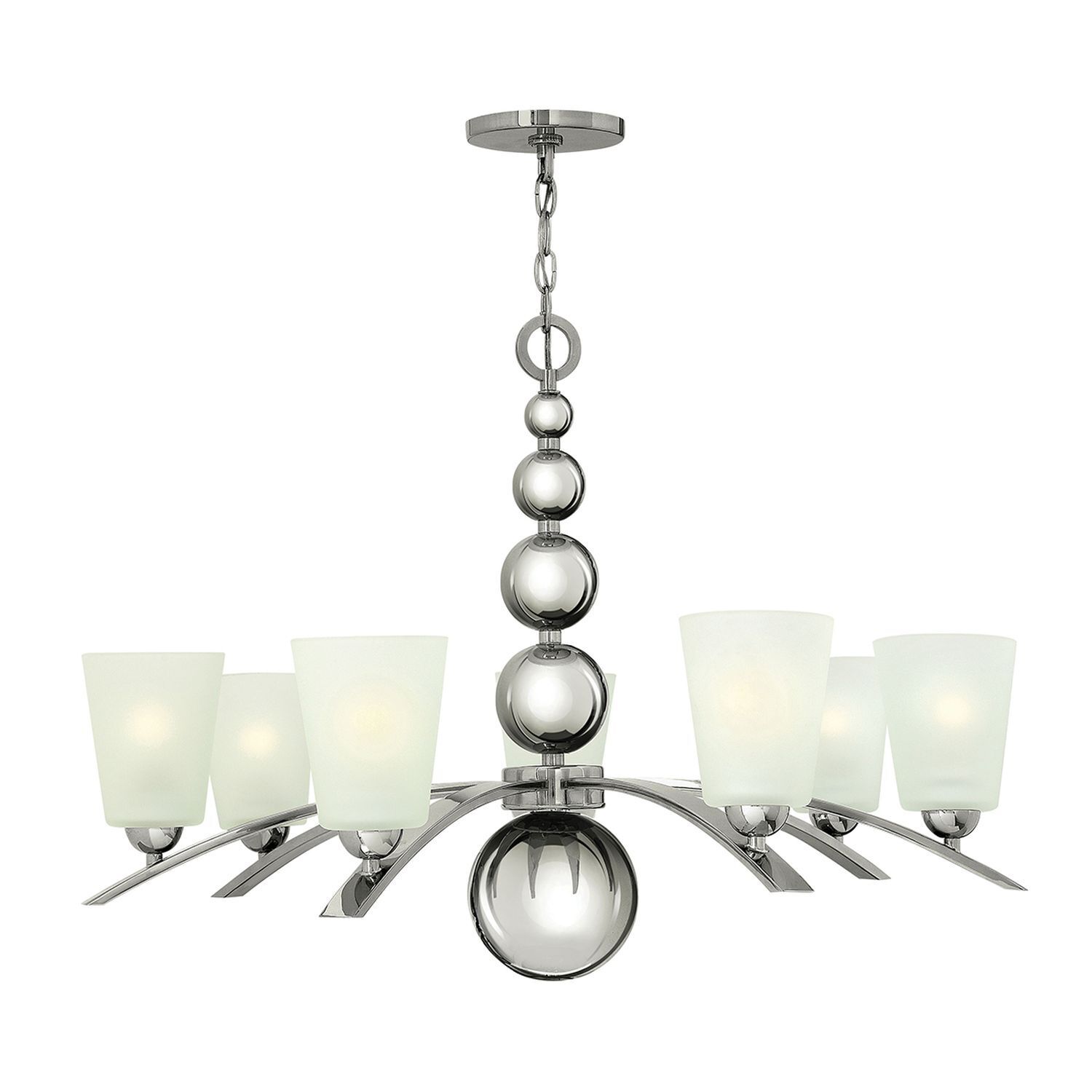 Kronleuchter ROMINA in Nickel Ø81cm kürzbar Lampe