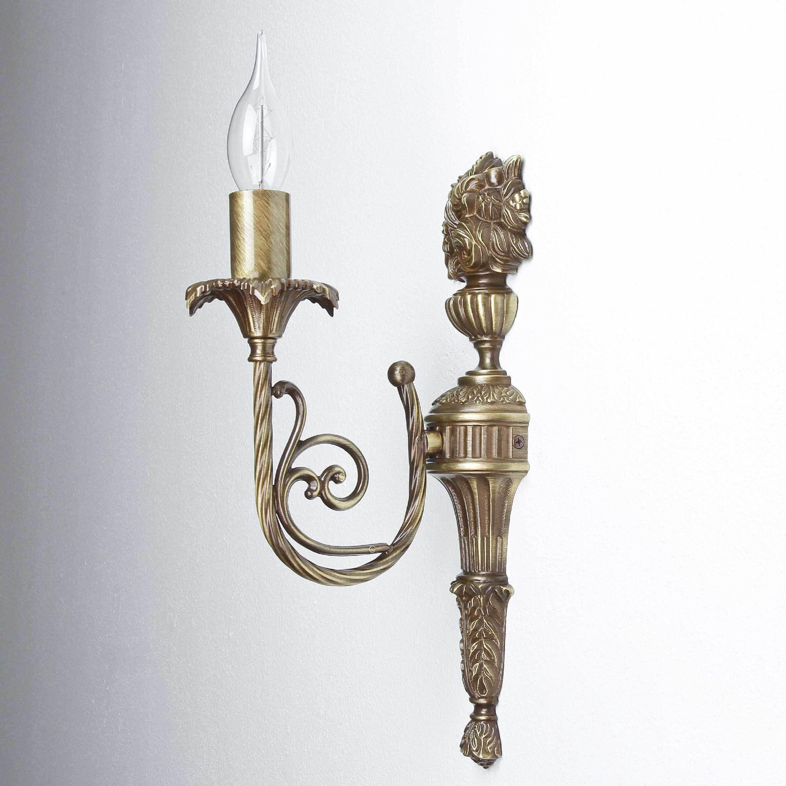 Premium Wandlampe Echt-Messing in Bronze Klassisch