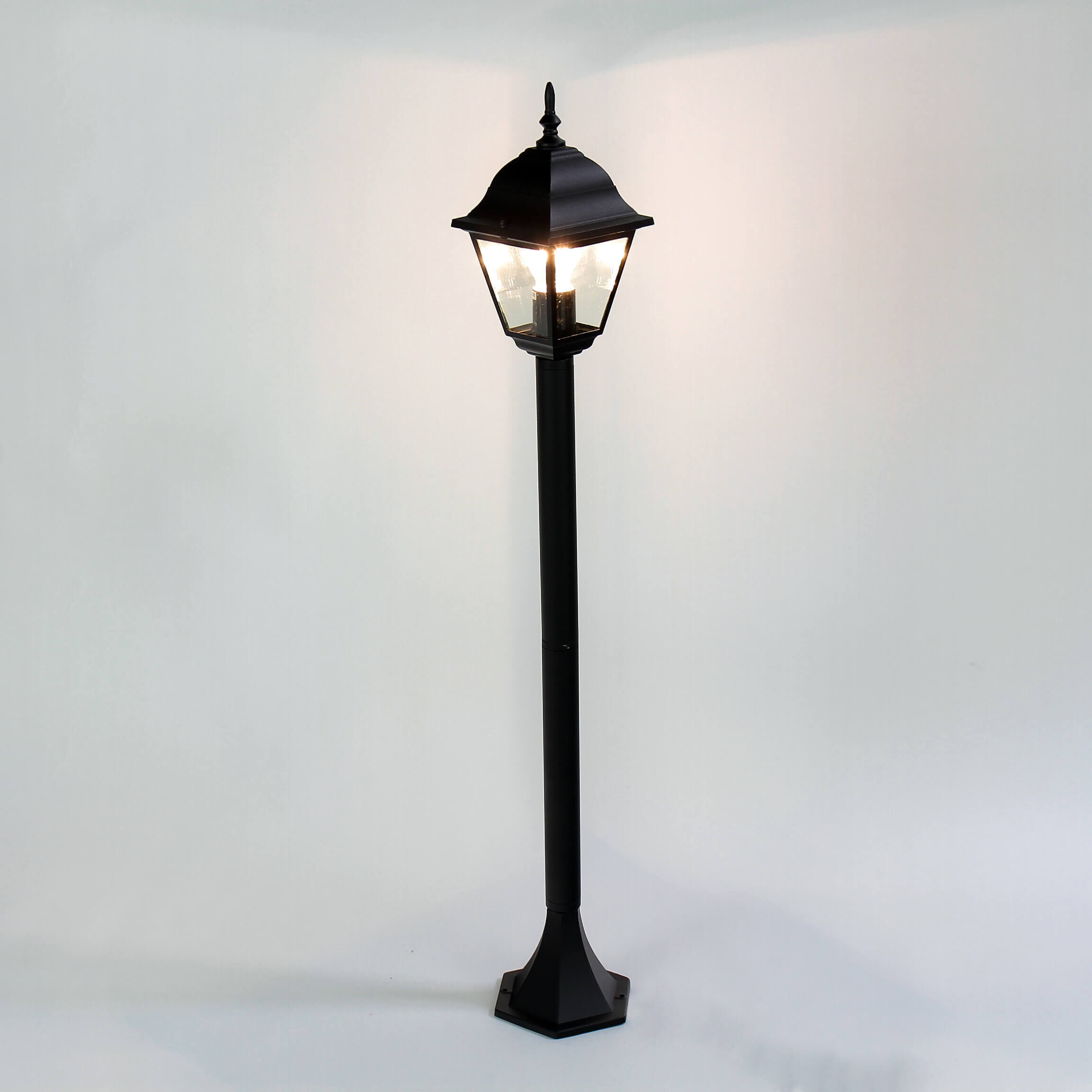 Schwarze Stehleuchte Außen ROM H:105cm E27 Laterne
