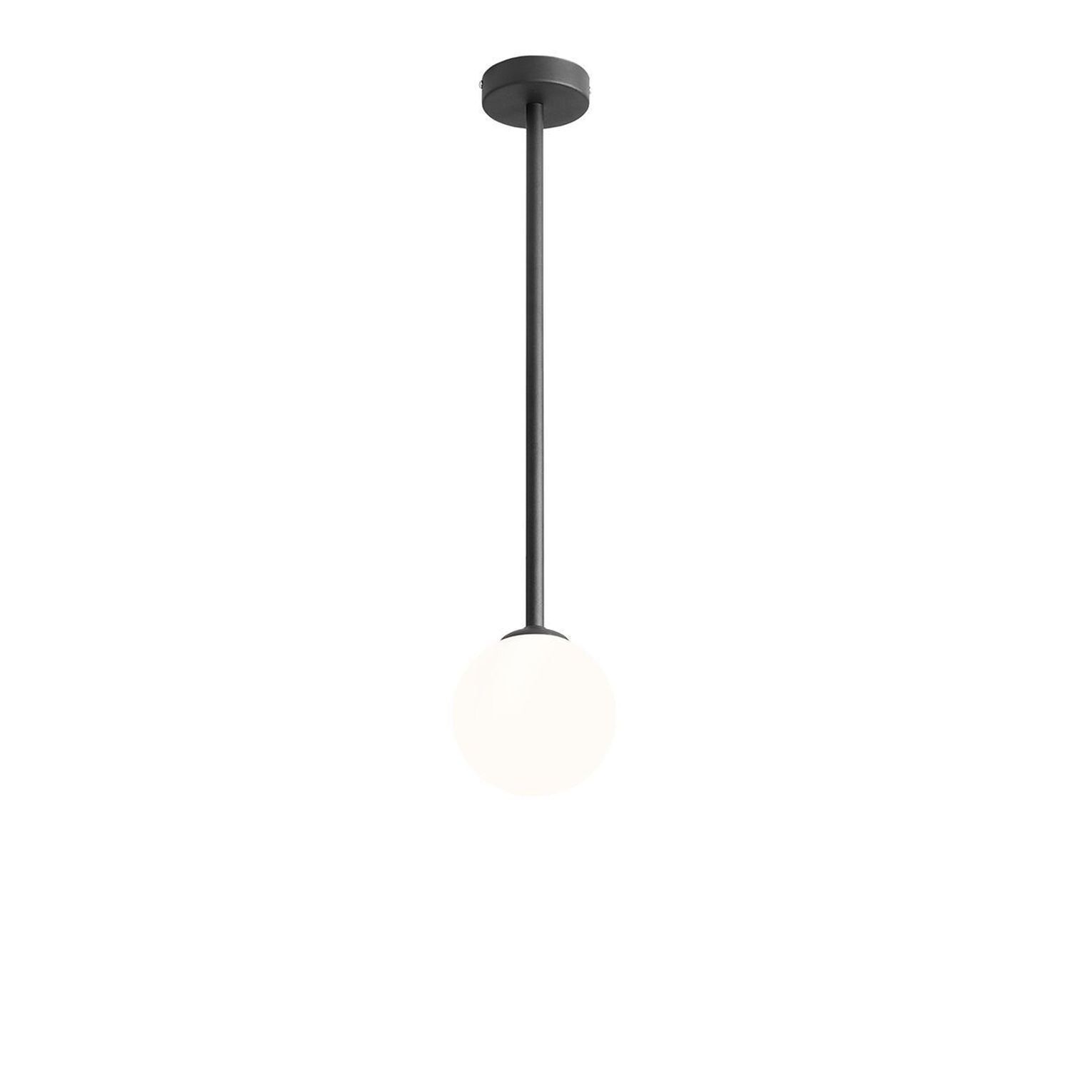 Runde Deckenleuchte Glas Metall E14 B:14 cm in Schwarz