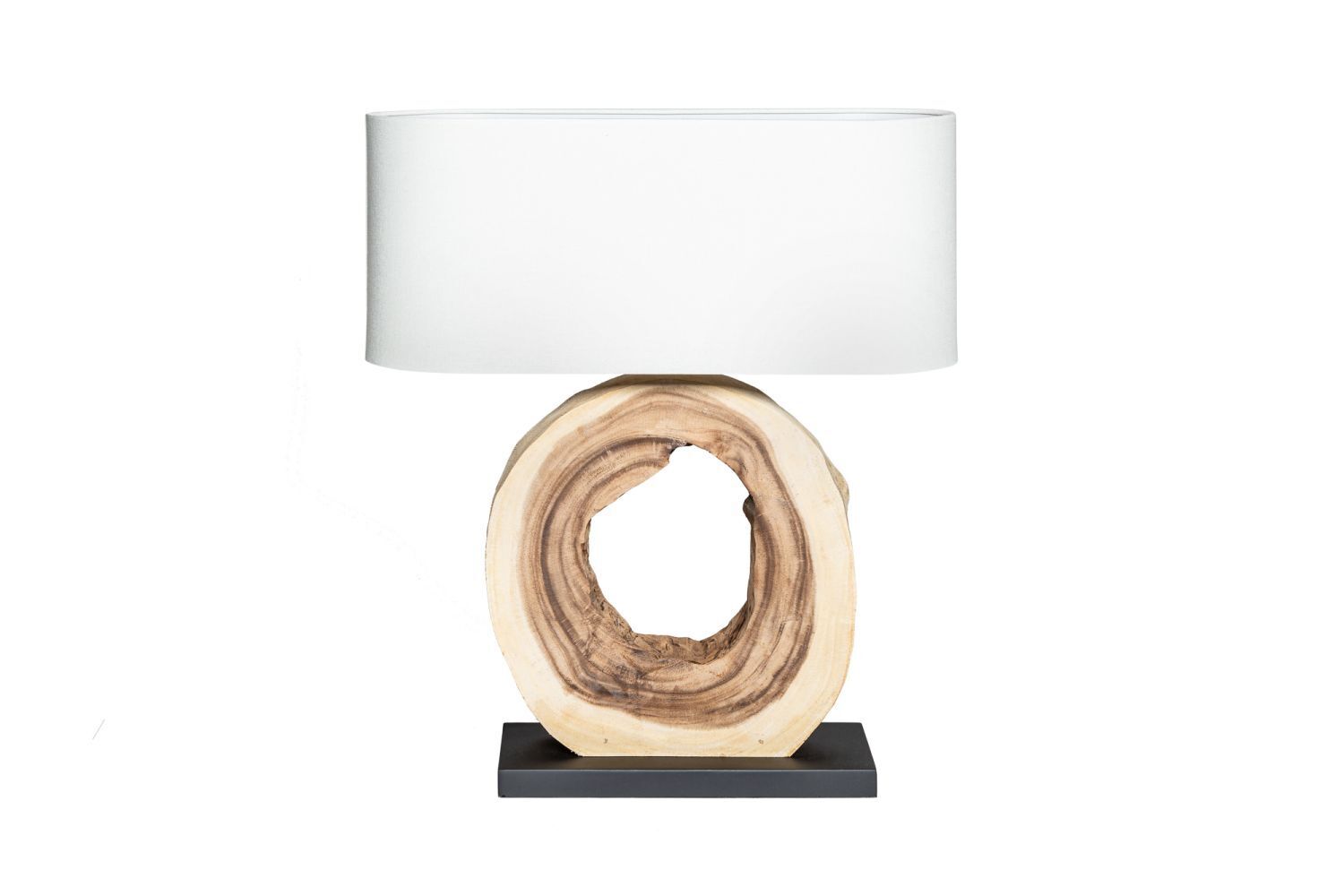 Wohnliche Tischlampe KYRISSA massives Holz 63cm Unikat