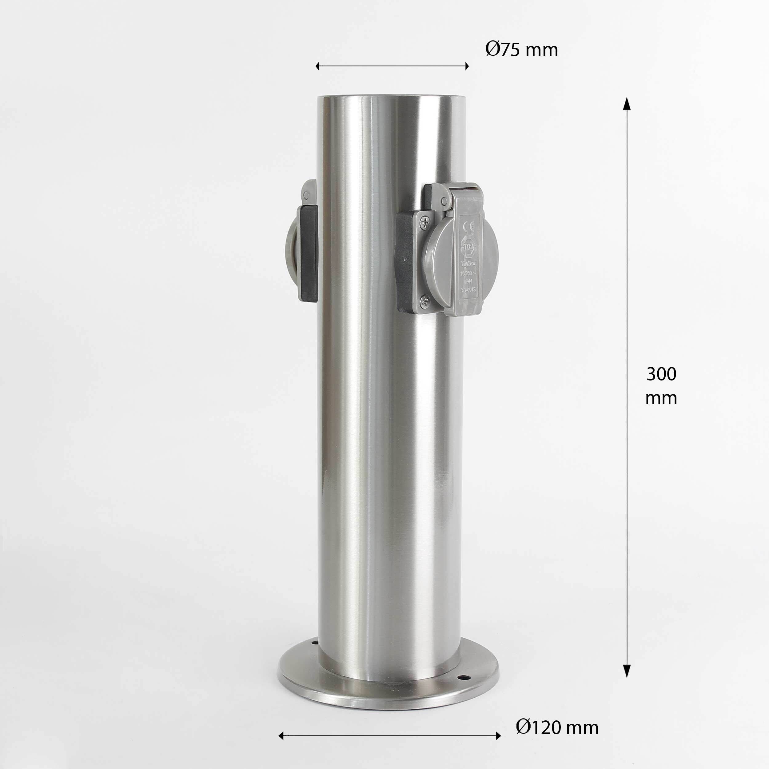 Steckdosensäule aus Edelstahl