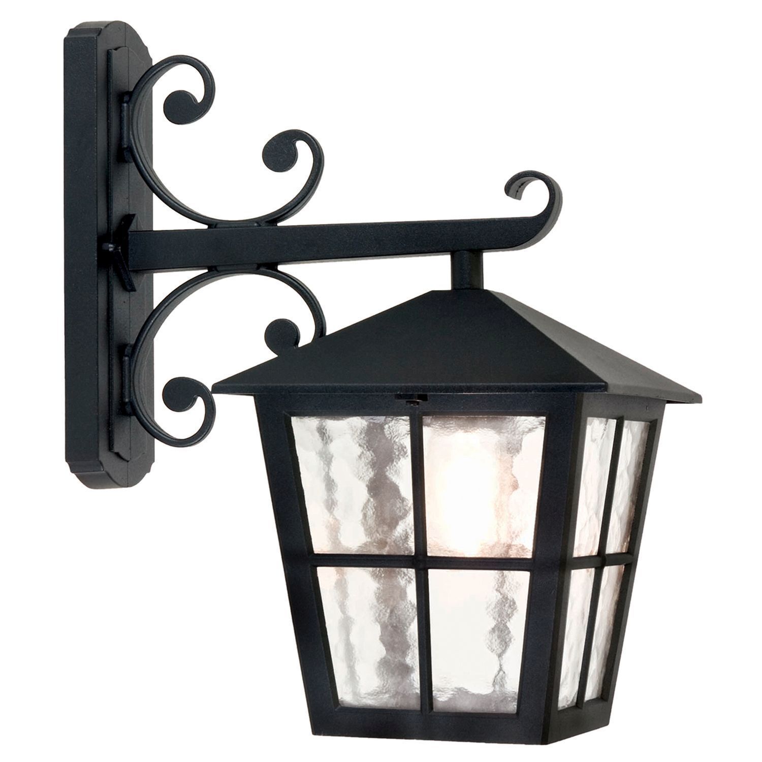 Idyllische Wandlampe LUDGER Schwarz Rustikal Hof