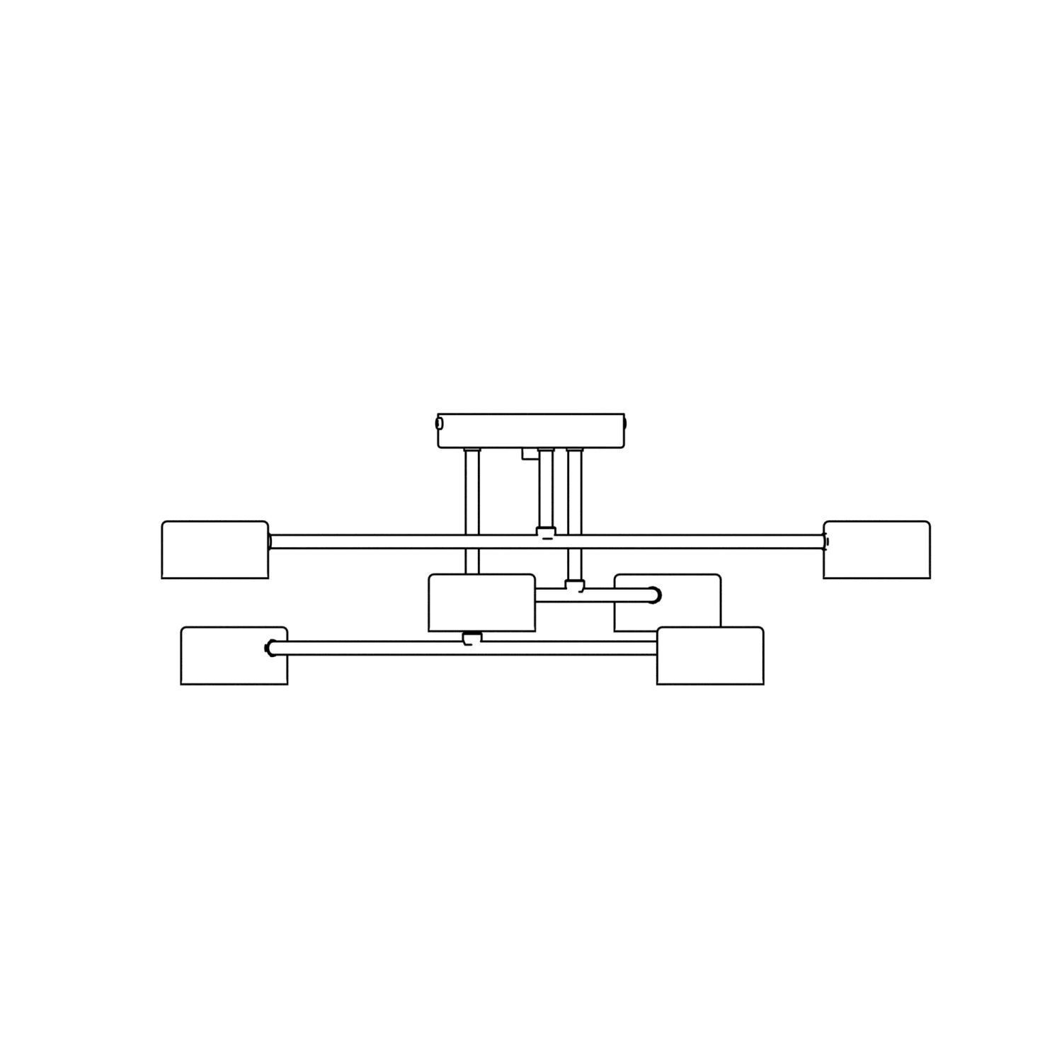 Deckenleuchte Schwarz Metall akzentuiert GX53 B:60 cm